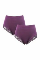 Komfort-Midi Hotpants + Spitzen-Beinausschnitt - 2er-Pack Sandelholz/ Schwarz XL